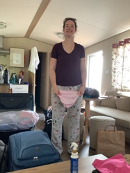 Woman with pink underwear