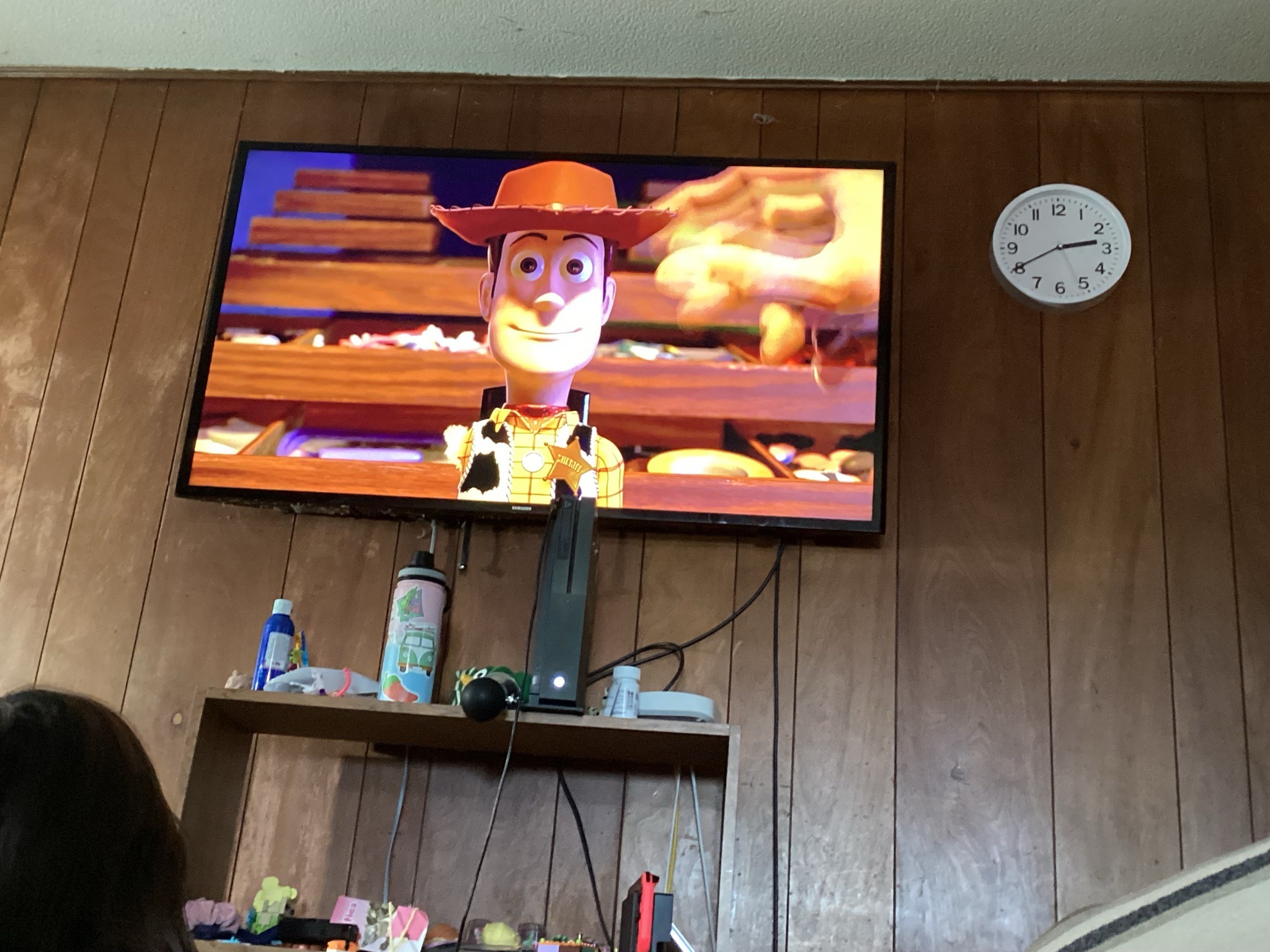 Television displaying a movie