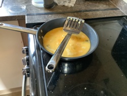 Frying Pan with Scrambled Eggs